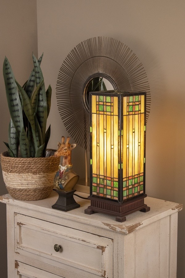 Stolní lampa Tiffany - 18*45 cm 1x E27 / Max 60W Clayre & Eef Stolní lampa Tiffany - 18*45 cm 1x E27 / Max 60W Clayre & Eef
