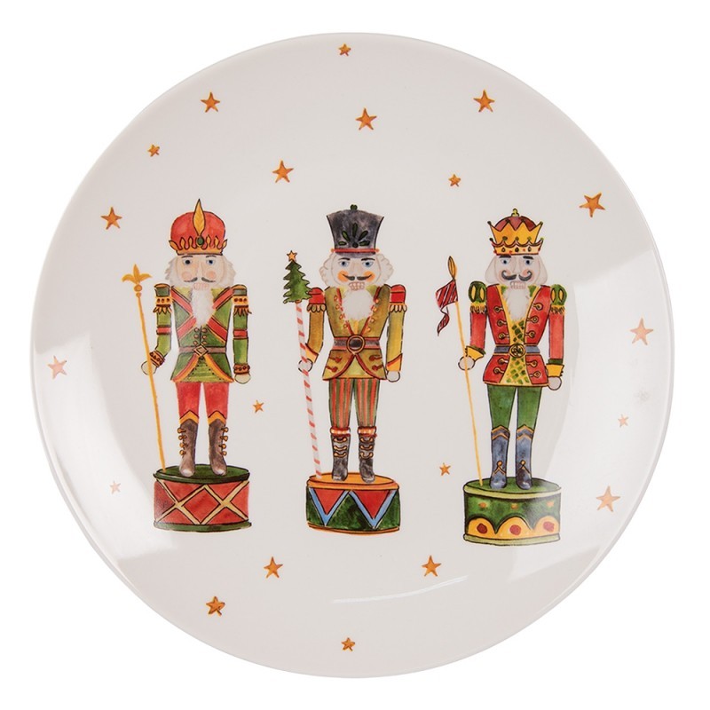 Porcelánový dezertní talířek s Louskáčky Happy Little Christmas - Ø 20 cm Clayre & Eef Porcelánový dezertní talířek s Louskáčky Happy Little Christmas - Ø 20 cm Clayre & Eef