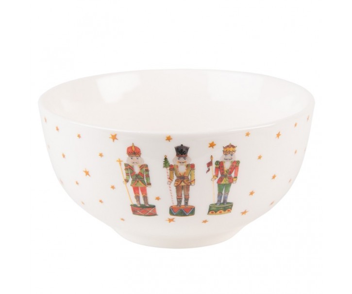 Porcelánová miska s Louskáčky Happy Little Christmas - Ø 14*7 cm / 500 ml Clayre & Eef