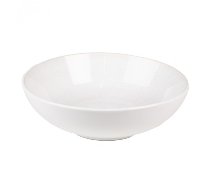 Bílo-béžová miska na polévku Beillo - Ø 18*5 cm / 500ml Clayre & Eef