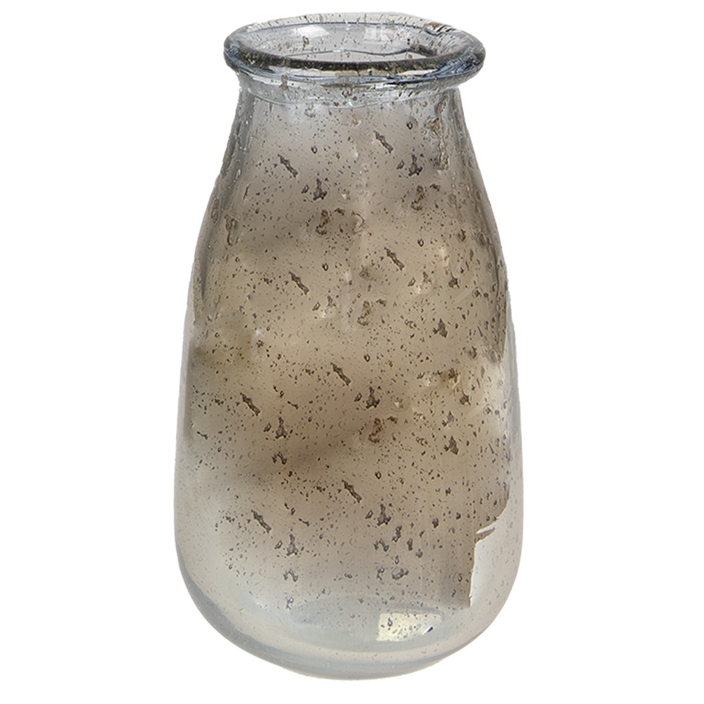 Skleněná zelená foukaná váza Sandy - Ø11*20 cm Clayre & Eef Skleněná zelená foukaná váza Sandy - Ø11*20 cm Clayre & Eef