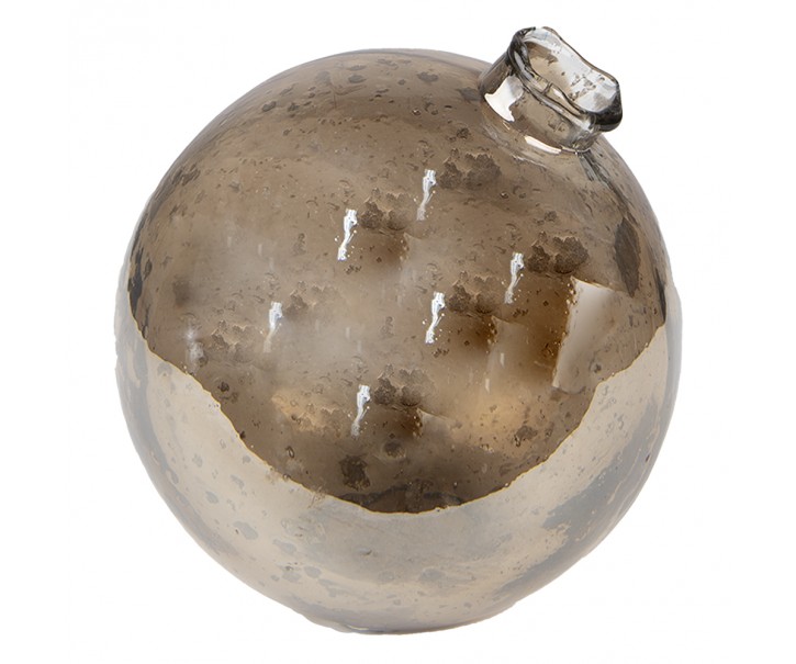 Skleněná hnědá kulatá foukaná váza Sandy I - Ø 13*13 cm Clayre & Eef