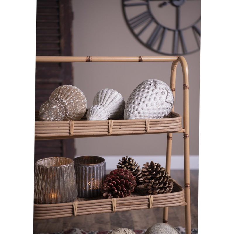 Bílá antik skleněná ozdoba baňka XL - Ø12*21 cm Clayre & Eef Bílá antik skleněná ozdoba baňka XL - Ø12*21 cm Clayre & Eef