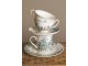 Porcelánový šálek s podšálkem a květy - 12*10*6 cm / Ø 15*2 cm / 250 ml Clayre & Eef
