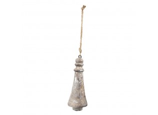 Přírodní dřevěná antik závěsná dekorace - Ø 6*16 cm