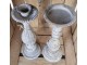 Šedý antik kovový svícen ArtFerro na úzkou svíčku - Ø 12,5*33cm Exner