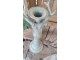Béžový antik kovový svícen ArtFerro s jelenem - 13,5*13,5*37cm Exner
