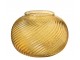 Žlutá skleněná kulatá váza Stripes L - 20*20*17 cm J-Line by Jolipa