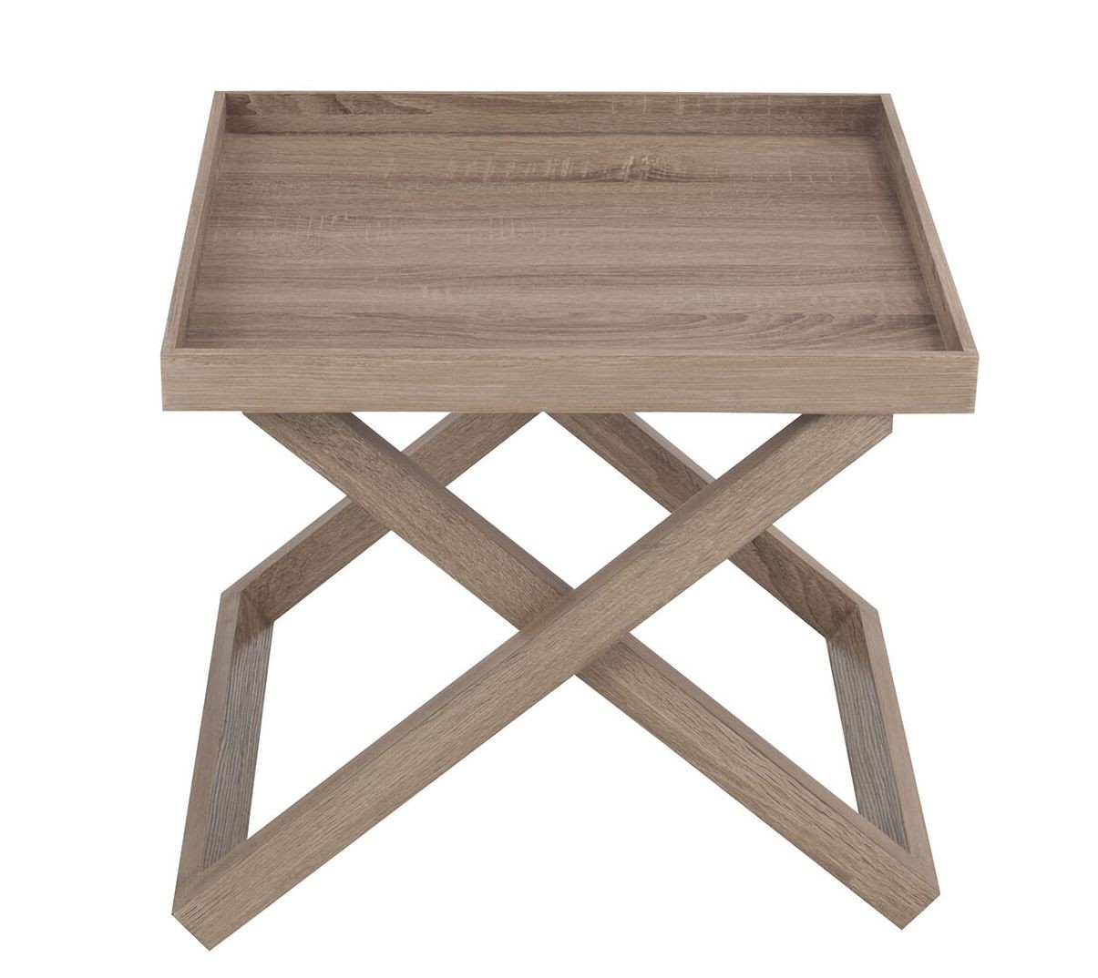 Hnědý dřevěný odkládací stolek s podnosem Butlertray - 52*52*46cm J-Line by Jolipa Hnědý dřevěný odkládací stolek s podnosem Butlertray - 52*52*46cm J-Line by Jolipa