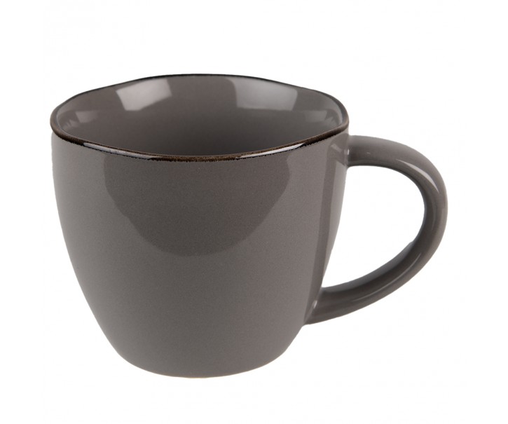 Šedý keramický hrnek Billo - 13*9*8 cm / 300 ml Clayre & Eef