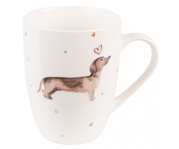Porcelánový hrnek s jezevčíkem Dachshund Love - 12*8*10 cm / 300 ml Clayre & Eef