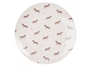 Porcelánový jídelní talíř s jezevčíky Dachshund Love - Ø 26cm