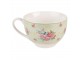 Zelený porcelánovýšálek s podšálkem s květy a ptáčkem Cheerful Birdie - 12*9*6cm/ 200ml Clayre & Eef