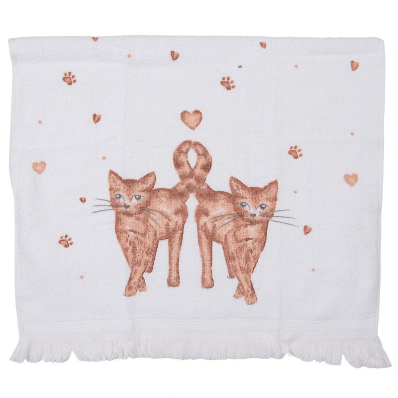 Froté ručník s kočičkami Kitty Cats - 40*66cm Clayre & Eef Froté ručník s kočičkami Kitty Cats - 40*66cm Clayre & Eef
