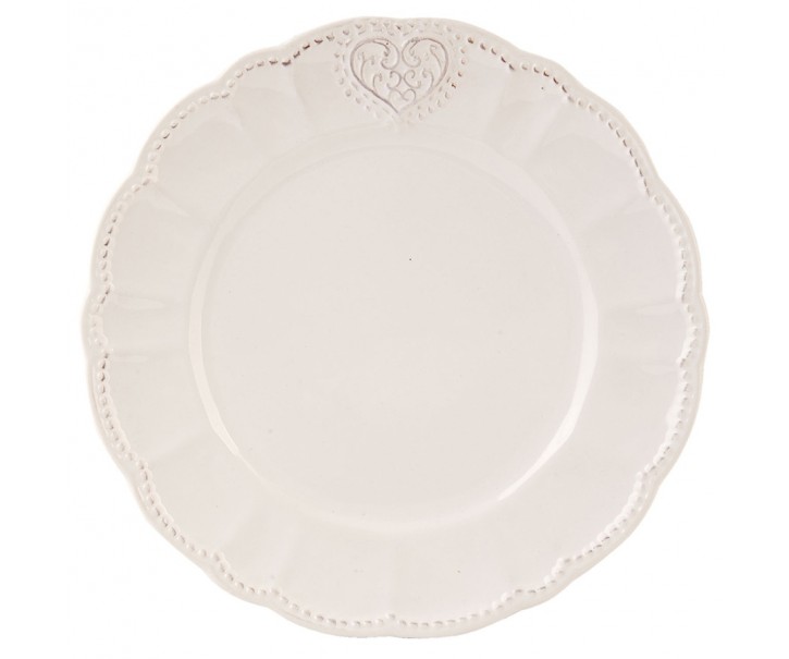 Dezertní keramický talíř Heart - Ø 21 cm Clayre & Eef