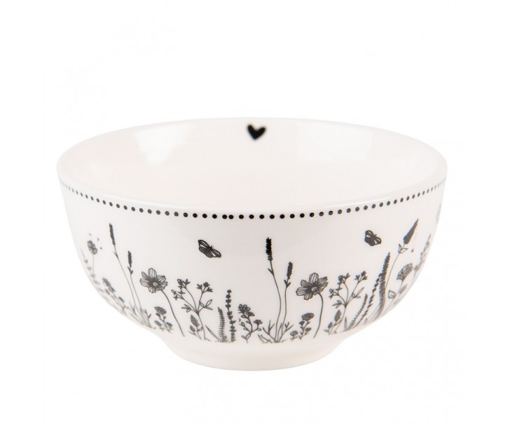 Porcelánová miska s květinami Flora And Fauna - Ø 14*7cm/ 500ml Clayre & Eef