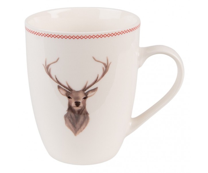 Porcelánový hrnek s jelenem Cosy Lodge - 12*8*10 cm / 300 ml Clayre & Eef