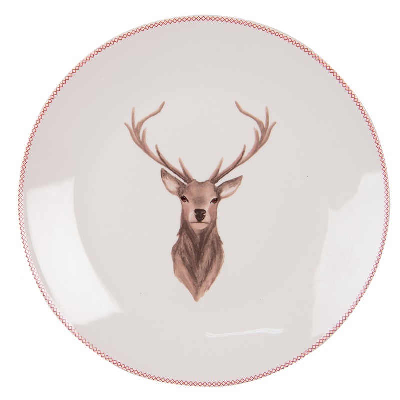 Porcelánový dezertní talíř s jelenem Cosy Lodge - Ø 20cm