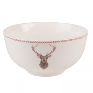 Porcelánová miska s jelenem Cosy Lodge - Ø 14*7cm/ 500ml