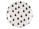 Bílo-černý porcelánový dezertní talíř se stromky Black&White X-Mas - Ø 20*2 cm Clayre & Eef