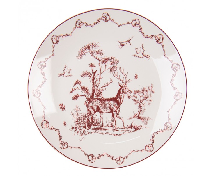 Porcelánový dezertní talíř Pretty Forest - Ø 20*2 cm Clayre & Eef