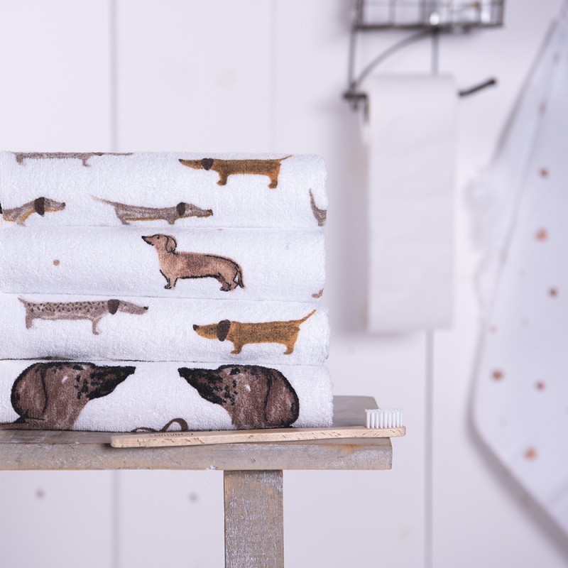 Kuchyňský froté ručník s jezevčíky Dachshund Love - 40*66 cm Clayre & Eef Kuchyňský froté ručník s jezevčíky Dachshund Love - 40*66 cm Clayre & Eef