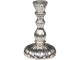 Stříbrný antik skleněný svícen na úzkou svíčku - Ø 9*14cm Chic Antique