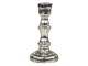Stříbrný antik skleněný svícen na úzkou svíčku Groo - Ø 7*13cm Chic Antique