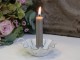 Bílý antik svícen na úzkou svíčku Flower - Ø 10*4cm Chic Antique