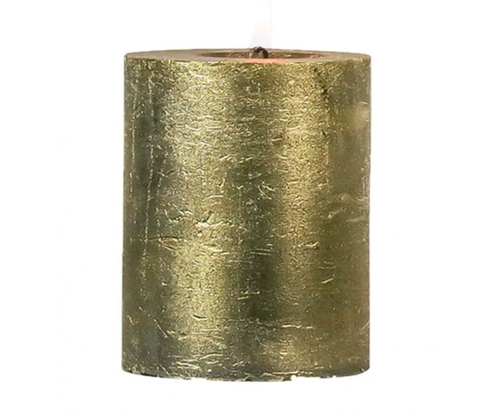 Zlatá metalická svíčka Gold S - 7*7*10 cm Mars & More 