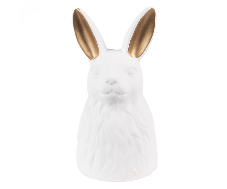Bílá keramická dekorace socha králíka - 11*11*21 cm Clayre & Eef