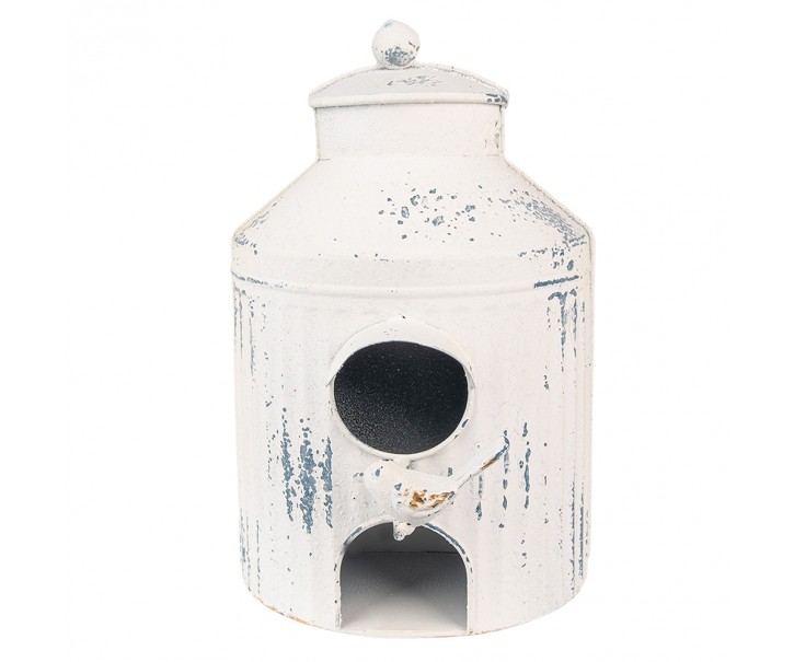 Béžová dekorativní plechová budka pro ptáčky Fun Antique - 19*13*28 cm Clayre & Eef
