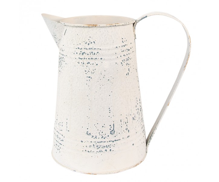 Béžový antik dekorační plechový džbán Fun Antique - 22*14*21 cm Clayre & Eef