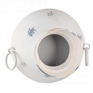 Béžový nástěnný plechový květináč Fun Antique - 31*13*28 cm