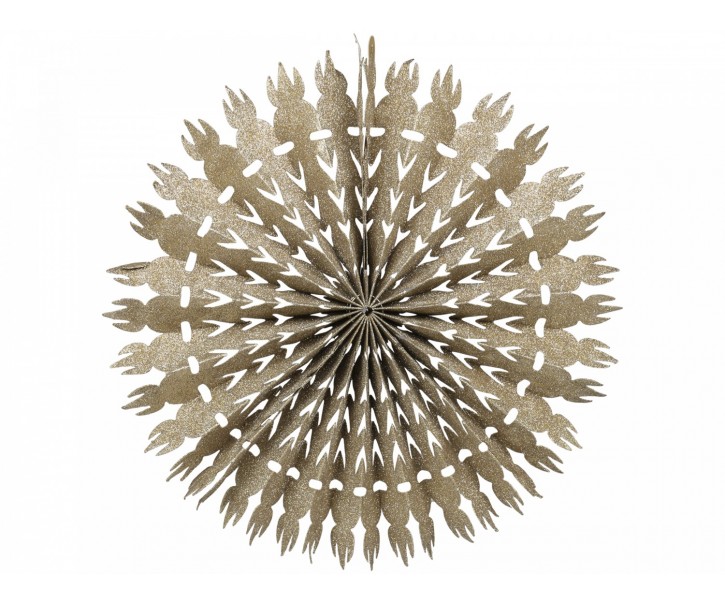 Champagne papírová hvězda Vintage s glitry - 39cm Chic Antique