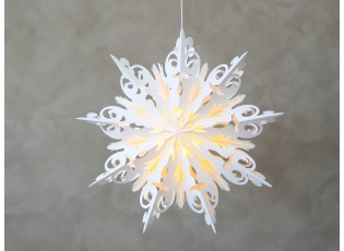 Krémová papírová hvězda Vintage Paper Star v dárkové krabičce - 54*23*54cm