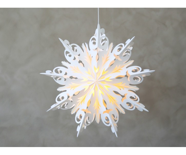 Krémová papírová hvězda Vintage Paper Star v dárkové krabičce - 54*23*54cm Chic Antique