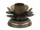 Bronzový antik svícen na úzkou svíčku Flower - Ø 6*4cm Chic Antique