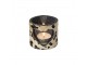 Svícen zdobený kůží se vzorem Leopard - 11,5*11,5*10,5cm Mars & More 