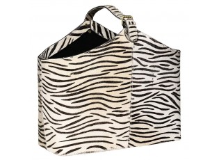 Kožený koš se vzorem Zebra (bos taurus taurus) - 25*28*50cm