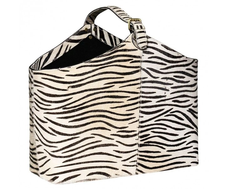 Kožený koš se vzorem Zebra (bos taurus taurus) - 25*28*50cm Mars & More 