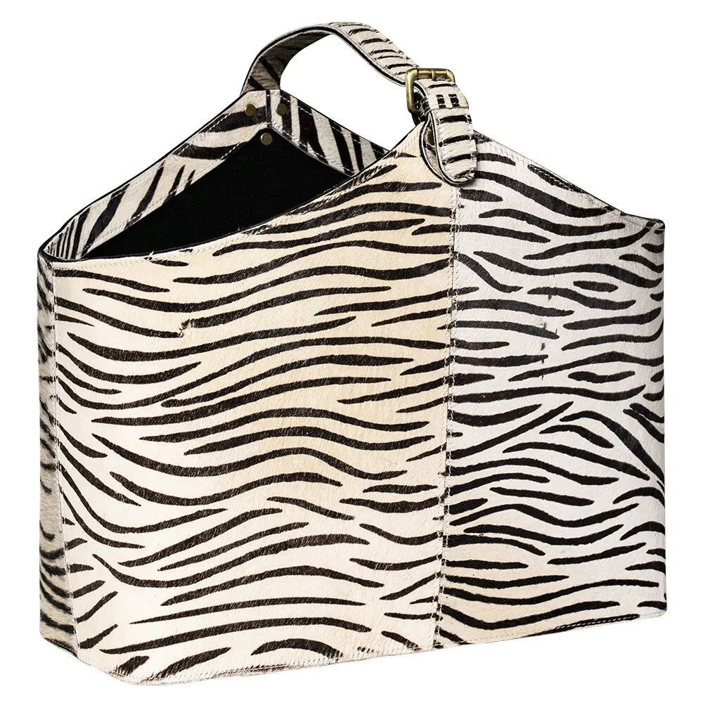 Kožený koš se vzorem Zebra (bos taurus taurus) - 25*28*50cm Mars & More Kožený koš se vzorem Zebra (bos taurus taurus) - 25*28*50cm Mars & More
