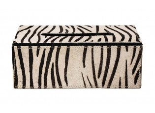 Kožený zásobník na papírové kapesníky Zebra - 25*14*9 cm