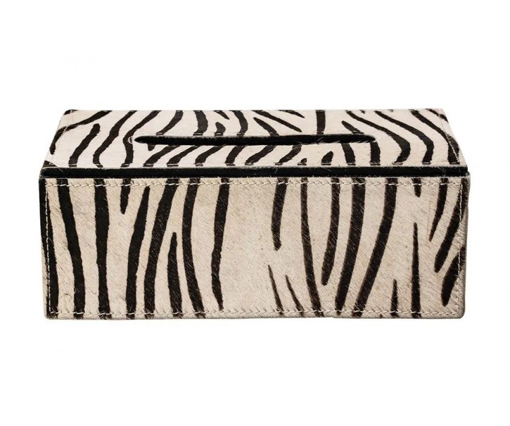 Kožený zásobník na papírové kapesníky Zebra - 25*14*9 cm Mars & More 