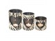 Svícen se srdcem zdobený kůží se vzorem Zebra - 14,5*14,5*20,5cm Mars & More 