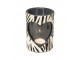 Svícen se srdcem zdobený kůží se vzorem Zebra - 14,5*14,5*20,5cm Mars & More 
