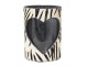 Svícen se srdcem zdobený kůží se vzorem Zebra - 14,5*14,5*20,5cm Mars & More 