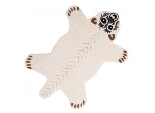 Vlněný kusový koberec medvěd Polar Bear- 60*90*2 cm