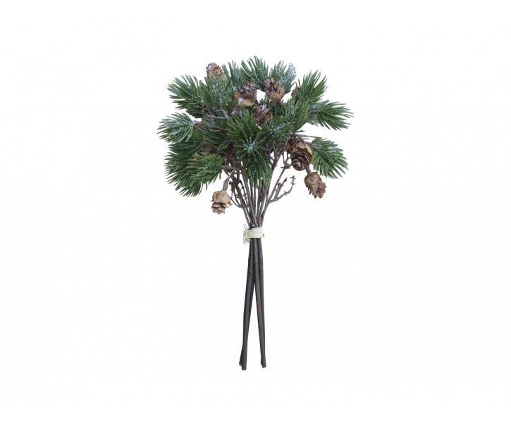 Vánoční zelená větvička se šiškami Fir Branch - 30cm Chic Antique