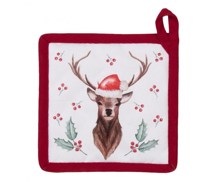 Chňapka - podložka Holly Christmas - 16*16 cm Clayre & Eef
